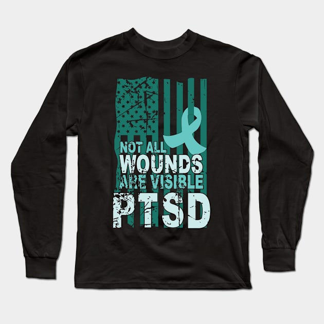 Not All Wounds are Visible PTSD Long Sleeve T-Shirt by jonathanptk